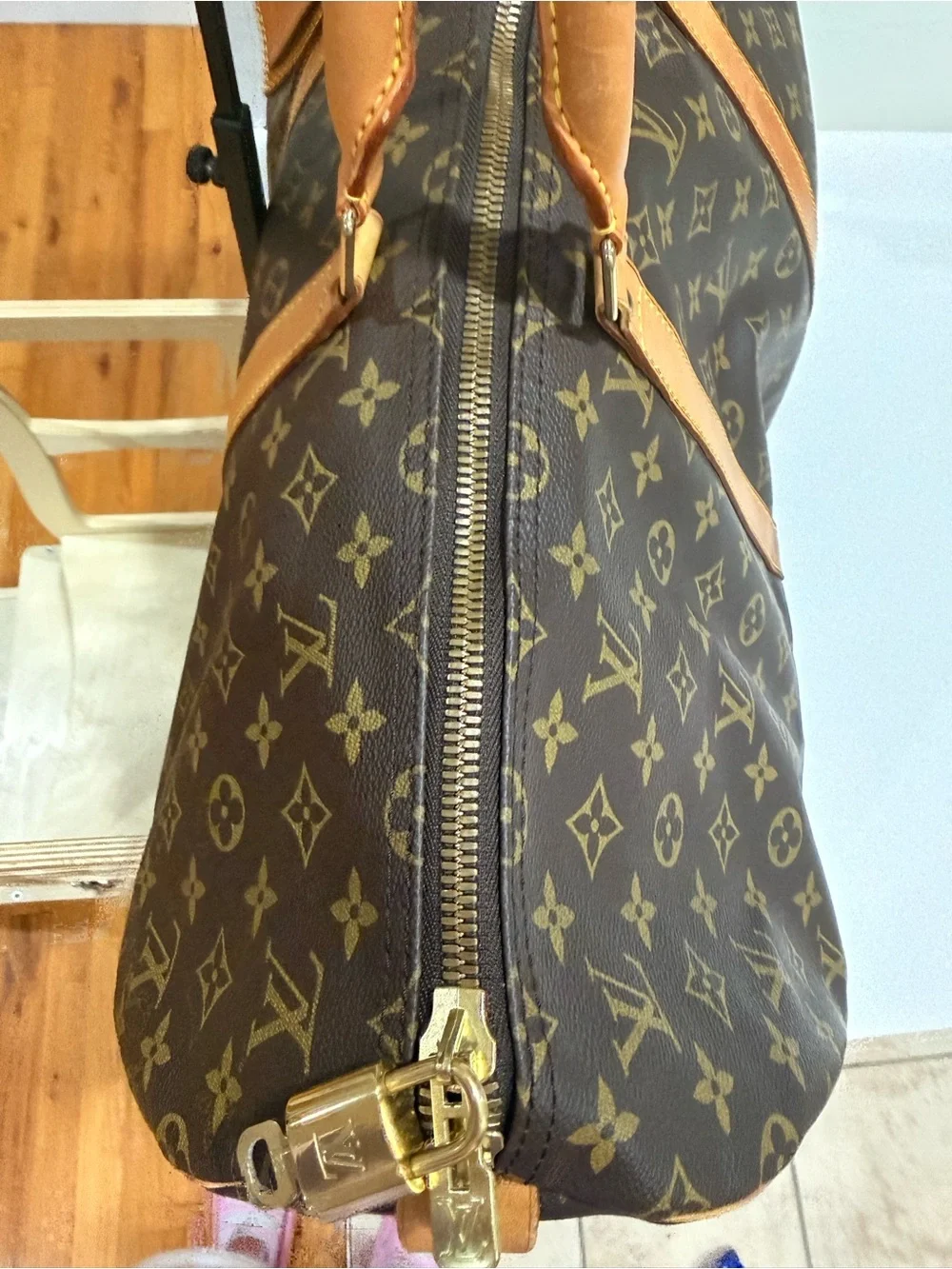 Louis Vuitton Brown Monogram Keepall 55 Travel Bag